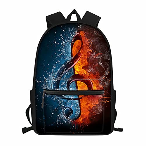 NETILGEN Sac à dos d'école pour enfants, cartable, sac à dos personnalisé pour adolescents, Note de musique., taille unique Cover