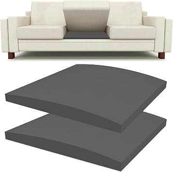 Sofa Cushion Support for Sagging Seat 2Pack 50 x 50cm High-Density Foam Replacement Sofa Seat Cushions Curved Furniture Seat Under Cushion Sag Repair-Black