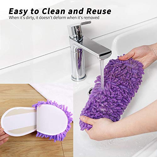Moolecole Microfiber Mop Cleaning House Slippers Detachable Mopping Shoes Cleaning Tool Fits Womens Size 5.5-8 Purple #TOP5