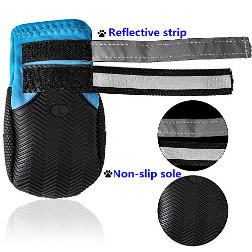 Dog Waterproof Boots Shoes Anti-Slip Booties, With Adjustable Strap And Reflective Strip, Premium Paw Protector Fit For Medium And Large Dogs(4Pcs) #TOP3