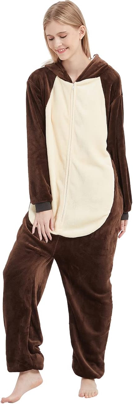 Monkey Onesie Adult Gorilla Costume Animal Women Pajamas Plush Cosplay Halloween Christmas - Image 5