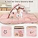 5-in-1 Plush Baby Play Gym, Baby Play Mats, Convertible Baby Gym, Tummy time mat, 6 Sensory Toys, Activity Center, Ball Pit, Pink