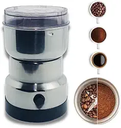 Moedor Elétrico de Café e Grãos, Triturador Multifuncional em Aço Inoxidável, Potência 150W para Café, Sementes e Especiarias, com Tampa Transparente, 110V