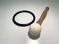 Vista 3 de Cuenco de cristal de fusión de obsidiana con piedras preciosas D Chakra sacro de 10 pulgadas con mazo de goma gratis Anillo O Striker