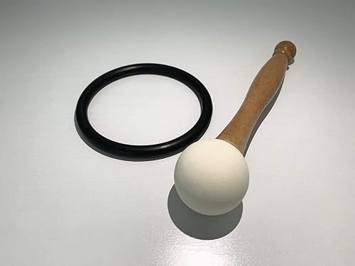 Miniatura 3 de Cuenco de cristal de fusión de obsidiana con piedras preciosas D Chakra sacro de 10 pulgadas con mazo de goma gratis Anillo O Striker