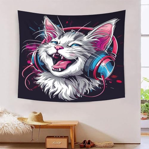 Tapisserie murale le chat 3D decoration tissu salon 180x230