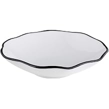 SB Design Studio F4521 Table Sugar Ceramic Serving Bowl, White & Black