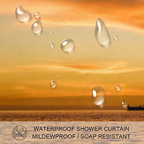 Rideau de douche imperméable Sunset View 168x183 cm avec 12 crochets - 4