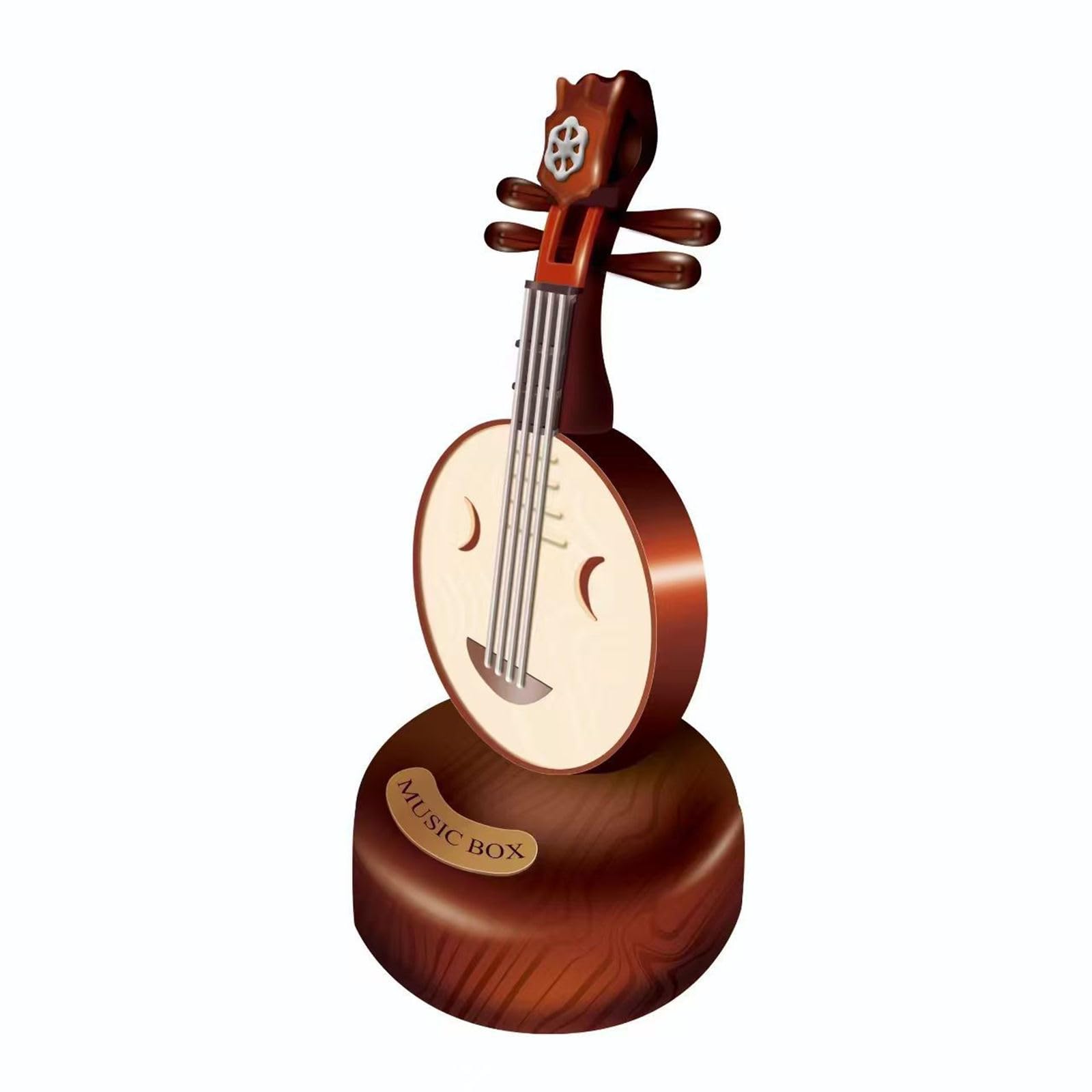 Tsophreniq Wind Up Music Box, Violin Mechanism Musical Miniature Instrument Table Ornament for Home Decorations Handcrafted Violin