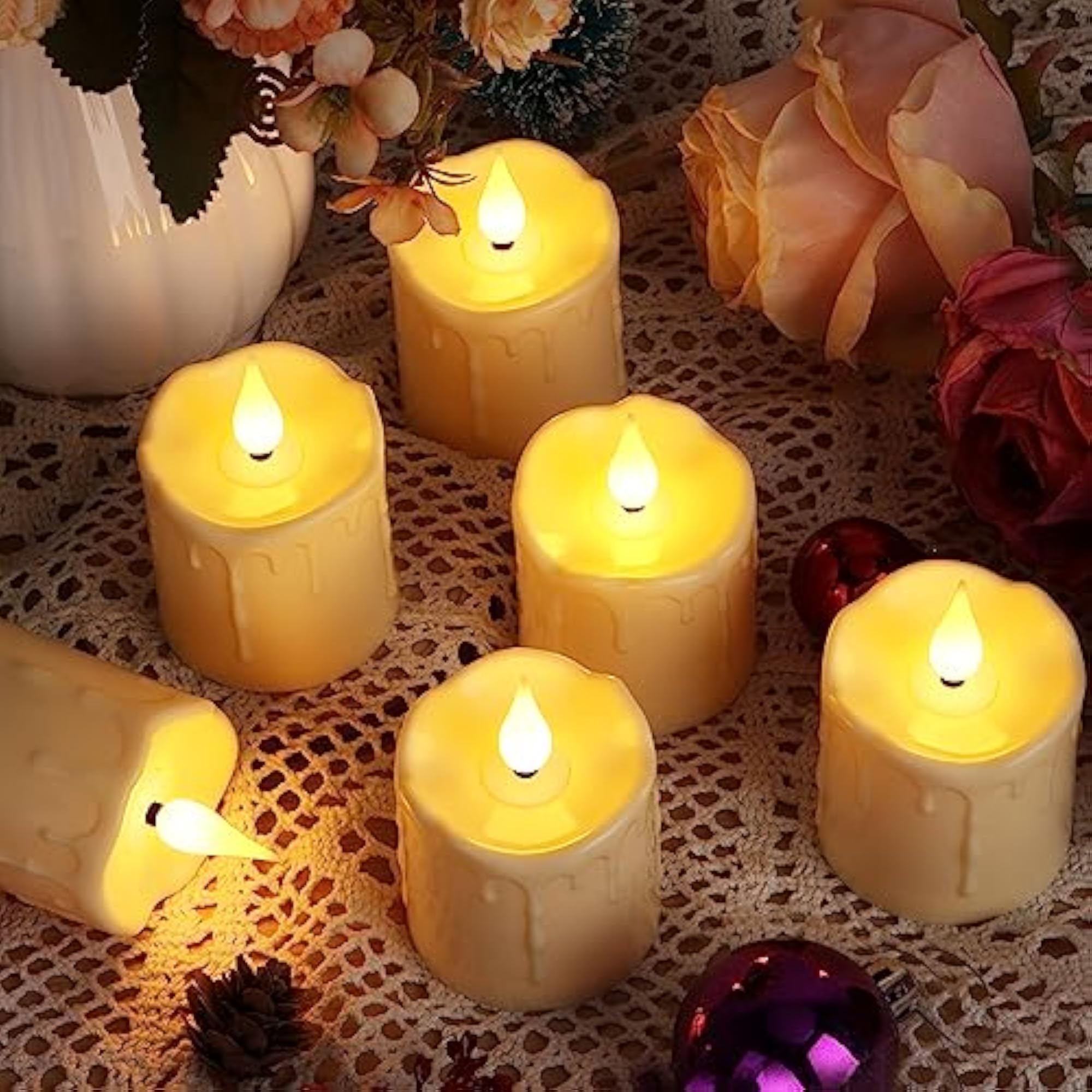 Rechargeable Flameless LED Votive Candles with Timer Remote