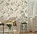 GloryTik Floral Peel and Stick Wallpaper - Vintage Leaf Contact Paper, Beige/Green, Self Adhesive, Removable for Bedroom, 17.3