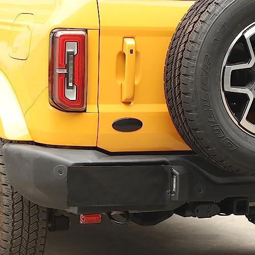 Image of Hoolcar Overlay Tailgate Emblem Rear Door Emblem Badge Cover Trim Exterior Accessories Compatible with Ford Bronco, Bronco Sport 2021-2023, Smoked Black