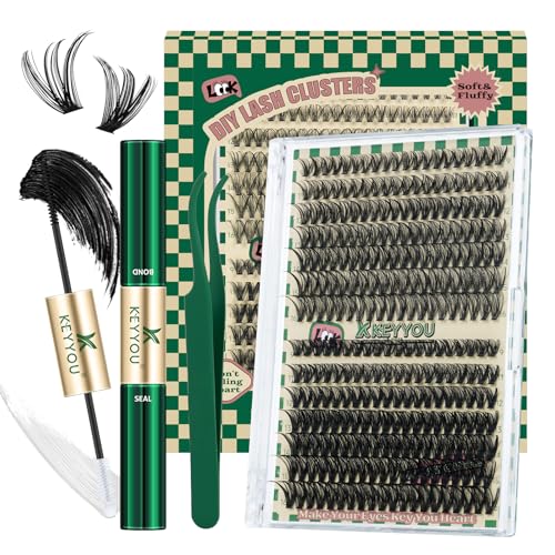 KEYYOU Lash Clusters Kit,40D50D 9-16mm DIY Extensions