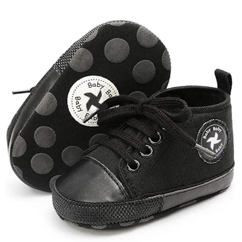 Newborn Baby Girls Boys Canvas Shoes Infant Soft Sole Slip On First Walkers Sneaker Toddler Flat Loafers High Top Crib Denim Unisex Moccasins Shoe