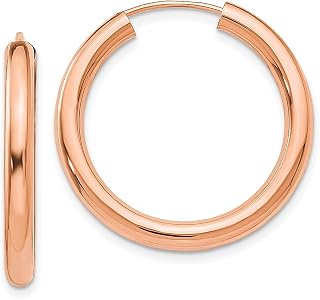 Brincos de argola de ouro rosé 14 k infinito, conjunto de argolas de orelha, joias finas redondas para mulheres, presentes para ela, Ouro rosa