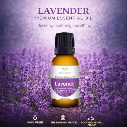 Image of Lavender Essential Oil 15ml | 100% Pure & Natural Lavender Oil for Aromatherapy, Sleep, Skin Care & Hair Care | Stress Relief, Relaxation & Diffuser Oil