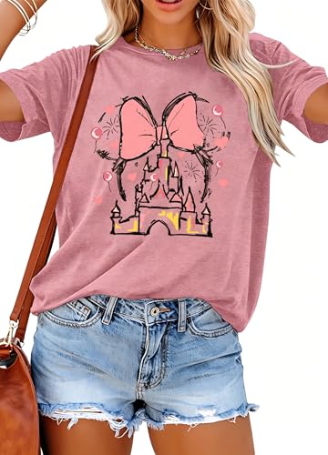 Women Magic Kingdom Shirt Cute Castle Graphic Tees Family Vacation T-Shirt