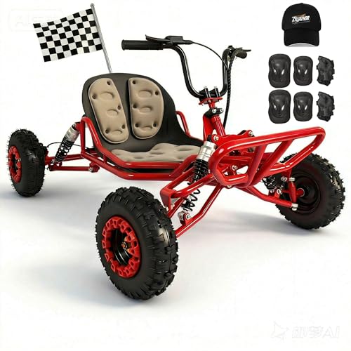 Adult & Kids Gas Go Kart, Up to 28MPH, Pull