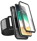 SUPCASE iPhone X Case, Can Use as Easy Fitting Sports Running Armband, Two Kinds of Usage with Built-in Screen Protector for Apple iPhone X / iPhone 10 2017 Release (Black)