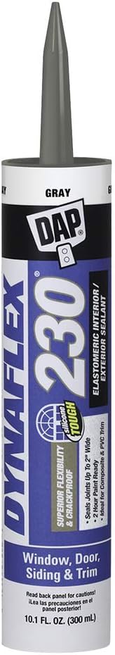 DAP Dynaflex 230 Premium Elastomeric Sealant, Gray, 10.1 Oz, 12 Pack (7079818286)