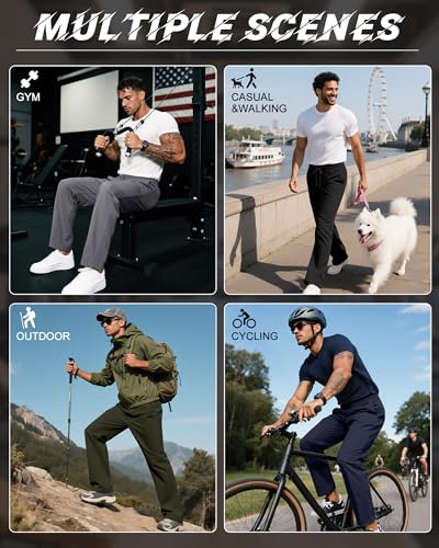 Neer 4 Pack Men's Sweatpants Joggers with Pockets Open Bottom Gym Athletic Pants Baggy Workout Casual Running Clothing3