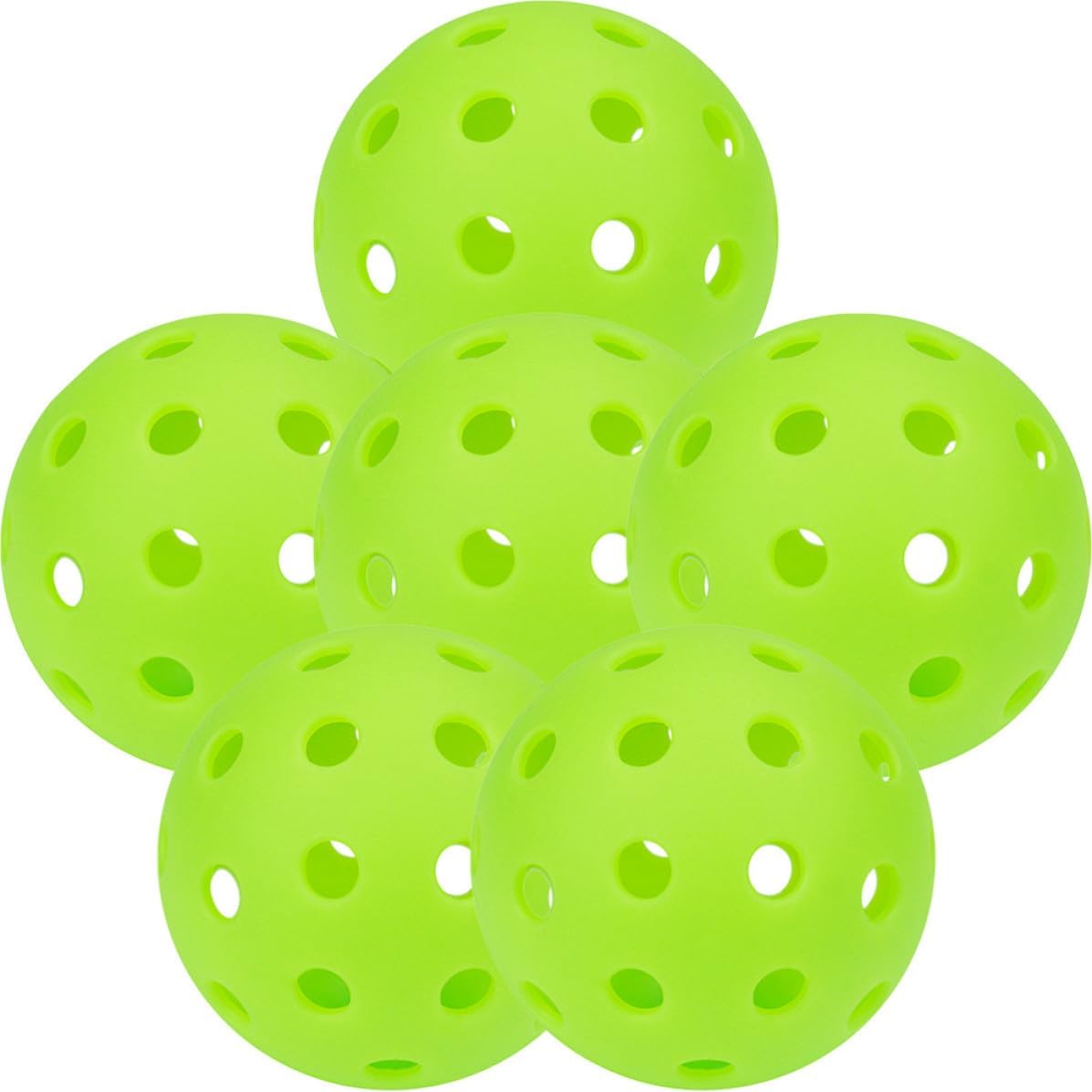 Levemolo 6pcs Glow the Dark Pickleball Balls Lightweight Pe Plastic Practical Outdoor Practice Hole Balls for Convenient Compact Sports Training