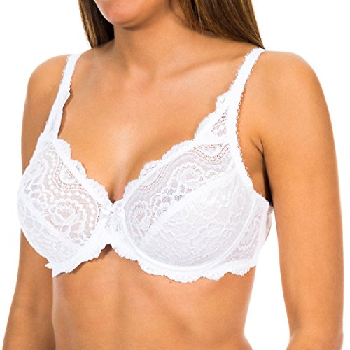 Playtex Sujetador Con Aros Flower Elegance, Sujetador con aros Mujer, Blanco, 90D