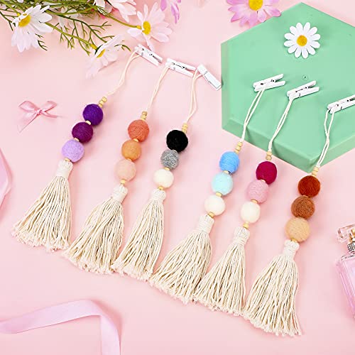 6 Pieces Felt Ball Car Diffuser Essential Oil Car Tassel Diffuser Hanging Bead Aromatherapy Diffuser Colorful Car Charm Vent Clips Car Air Freshener Car Vent Diffuser For Car Interior Decor, 6 Colors #TOP3