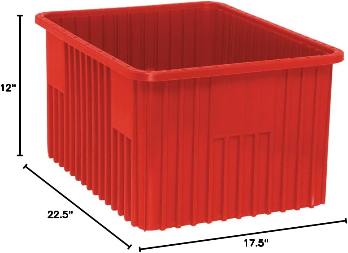 Quantum Storage DG93120 Dividable Grid Heavy Duty Part Organizer Bins - 22-1/2" x 17-1/2" x 12" - 3 Pack