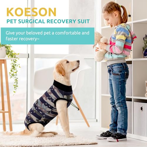 Image of KOESON Lightweight & Soft Surgery Recovery Suit for Large Dogs Female Male