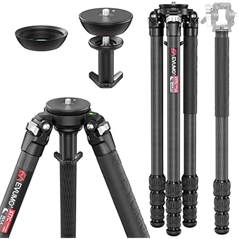 EVUMO Stativ-Carbon-Fiber-Camera-Tripod-161cm, 10x Kohlefaser Mit 75mm-Bowl-Adapter-und-Einbeinstaiv Cover