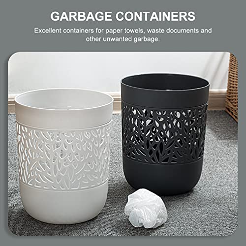 Jojofuny L081752S348T6TX 2Pcs Small Trash Can Wastebasket Hollow Plastic Wastepaper Baskets Trash Can Garbage Container Bin thumb #2