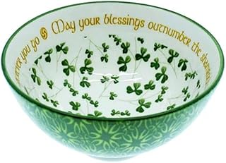Irish Ceramic Shamrock Blessing Bowl