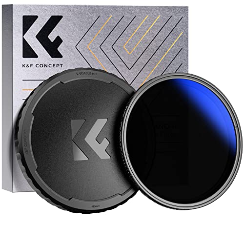 K&F CONCEPT 72mm Variable ND2-ND400 Filter+ Cap, Adjustable Neutral Density Lens Filter Multi Coated ND (Nano-K Series)