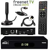 DVB-T/DVB-T2 FullHD Receiver mit leistungsfähigen HEVC H.265 Decoder und integrierten kartenlosen Irdeto Zugangskontrollsystem. Für den Empfang der Privaten HD Sender (Freenet TV für 3 Monate Gratis)