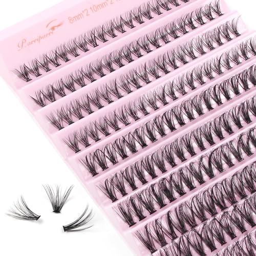 Parriparri DIY Lash Extension Individual Lashes 200 Pcs Natural Cluster Eyelashes Volume Individual False Eyelashes Extension At Home (30D-0.07C-8-16MM Mix)