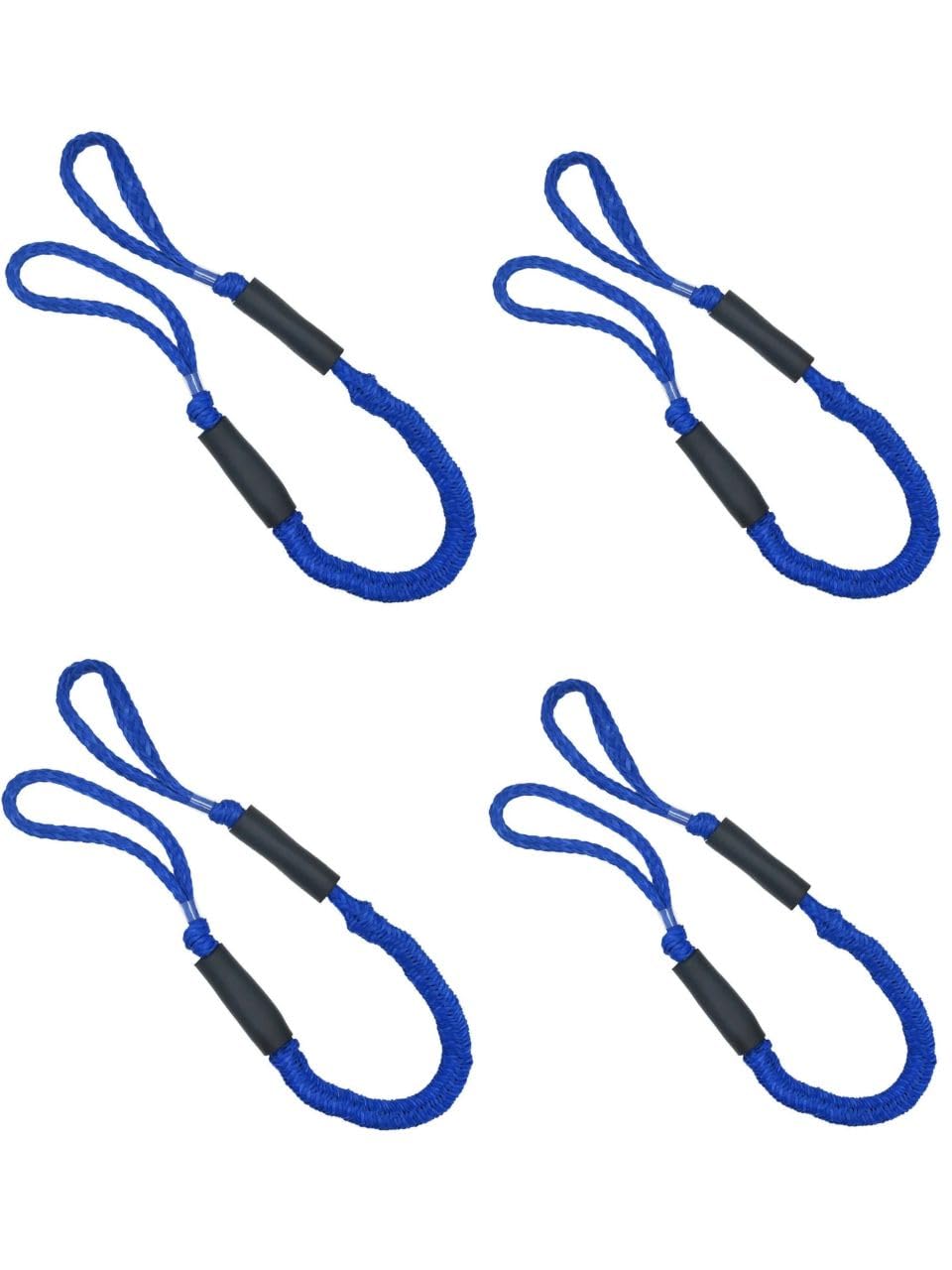 Bootsleine 4/2 STÜCKE Dockleine Bootsseile Festmacherseil Boot Bungee Dock Dockline for Kajak Wasserfahrzeuge Jet Ski Ponton Kanu Motorboot(Blue-4PCS)