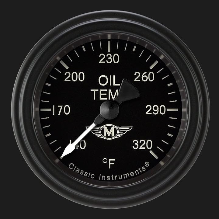Classic Instruments MA128BLF Moal Bomber 2-1/8"" Oil Temperature Gauge Full Sweep