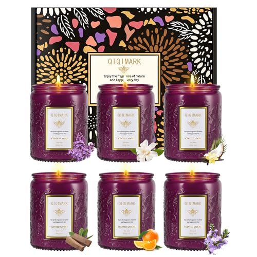 Scented Candles Set for Women, 6 Pack Soy Wax Aromatherapy Candles, Home Fragrance Set for Relaxation Stress Relief, Long Lasting Cozy Home Candles, Birthday Christmas Housewarming Gifts