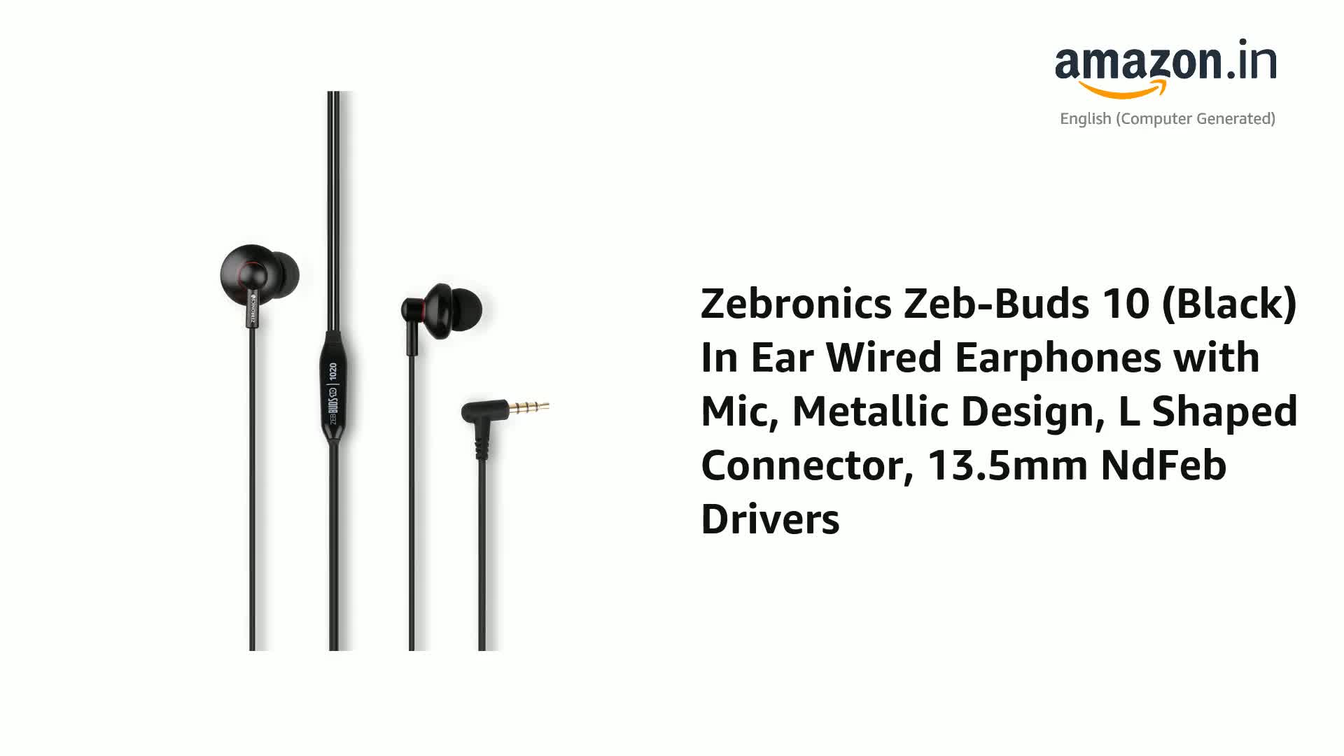 Zebronics Zeb-Buds 10 (Black) In Ear 