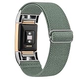 Wanme Elastic Strap Replacement for Fitbit Charge 2 (1 Pack), Adjustable Sport Wristbands for Women/Men (Cactus) - Image 1