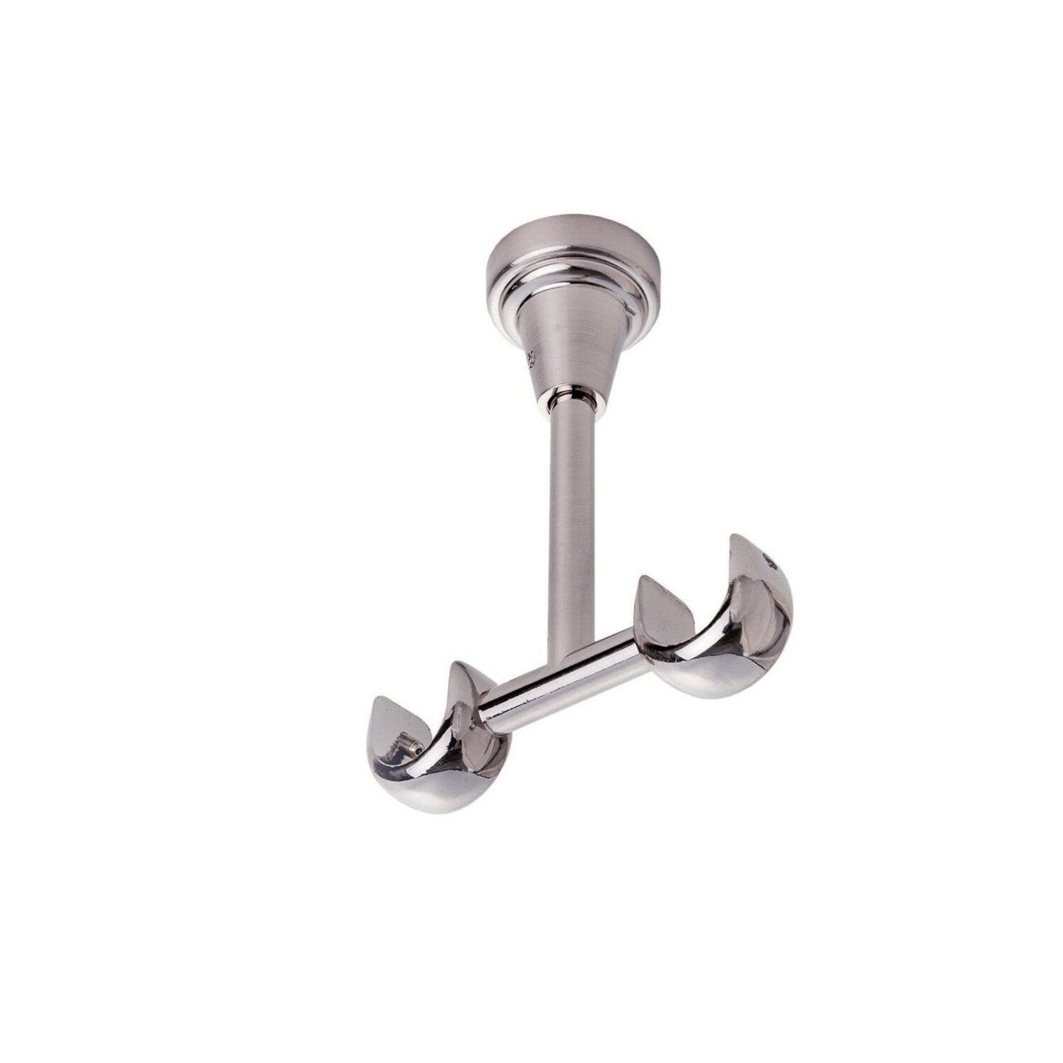Asta Per Tenda A Soffitto Doppia - Nichel Spazzolato - Regolabile Da 122 A 213 Cm (48-84 Pollici) - Binario Doppio Per Tendaggi