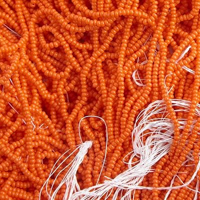 Czech Glass Seed Beads 12/0 (1.9mm Diameter) Strung Opaque Orange DIY Jewelry Making Beads - 500g Bulk Bag by Preciosa (Jablonex)