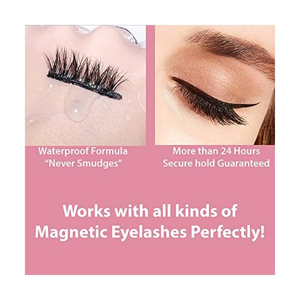 Luxillia Black Magnetic Eyeliner for Magnetic Eyelashes, Upgraded Strongest Hold, Most Natural Look, Waterproof, Smudge Proof Liquid Liner (Pack of 2)