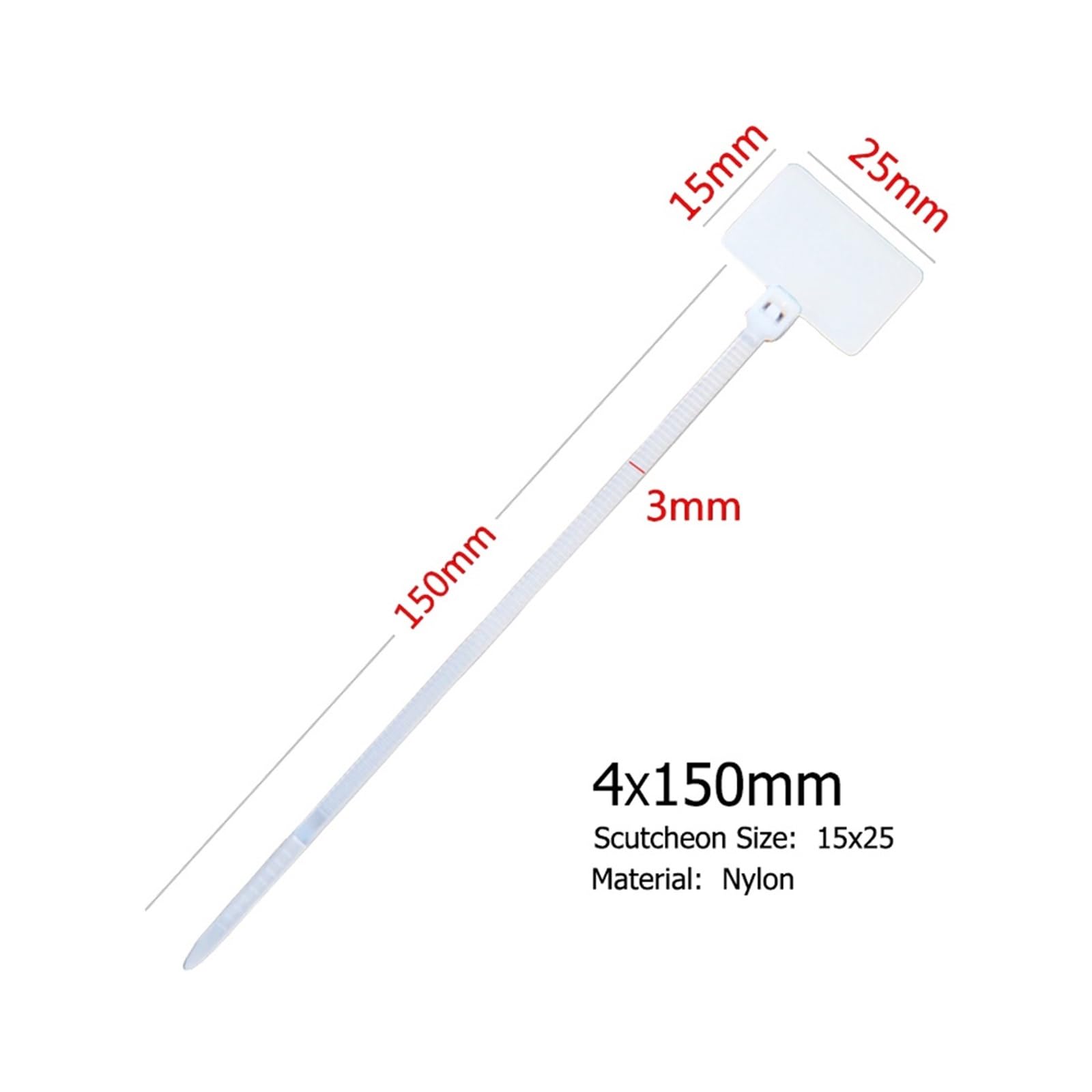 Opaski kablowe, 50 szt. Mark 4 * 150 mm nylonowe opaski kablowe Etykiety z etykietami Plastikowe znaczniki pętlą Samoblokujący zamek błyskawiczny(Yellow)