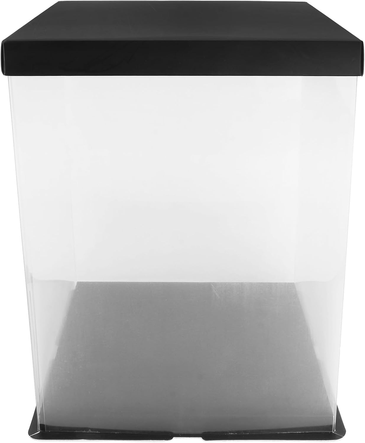 Amosfun Black 6-inch 3-layer Square Cake Box Food Packaging Container Baking Storage Carrier for Birthday and Dessert