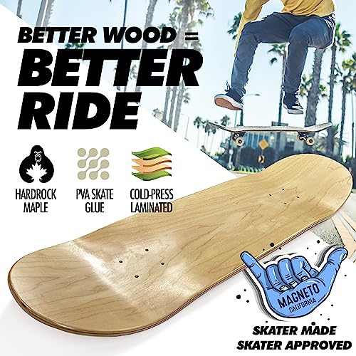 Magneto Skateboard - 9-Ply Maple Deck for Kid Skateboarders & Teen Beginners - Double Kicktails & ABEC-5 Bearings for Trick Moves - Smooth Cruiser Board Rides for Teen Girls - 27.5x7.75 in, Checkered by Magneto - Image 6