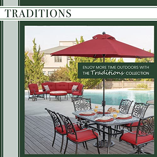 Hanover Traditions 3-Piece Rust-Free Outdoor Patio Dining Set With Tan Cushions, 2 Swivel Rockers And Aluminum Round Bistro Table, Traditions3Pcsw, Size 1 #TOP5