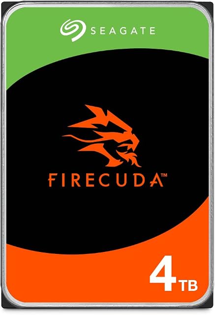 Seagate FireCuda HDD, 4 TB, Wewnętrzny dysk twardy 3,5 CMR SATA 6 Gb/s 7200 RPM 256 MB pamięci podręcznej 300 TB/rok, 3-Letnie Rescue Services (ST4000DXZ05)