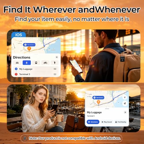 Image of Tracker Tag 4 Pack(iOS Only), Bluetooth Trackers for Apple Find My, 7-Year Battery Life, IP68 Waterproof, Item Finders Smart Tag for Keys, Luggage, Backpack-[Apple MFi Certified]